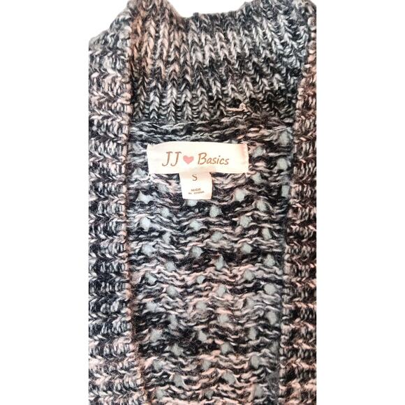 JJ Basics Marled Knit Cardigan Open Front Chunky Sweater Women’s S | Cozycore - Picture 2 of 8